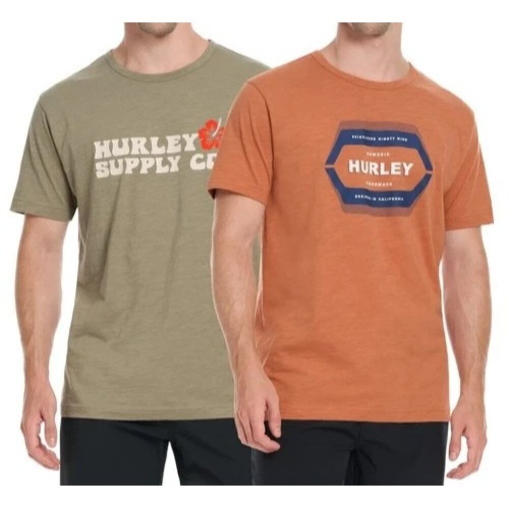 NEW Hurley Men's M 2-Pack Graphic Tee Classic Fit 100% Cotton